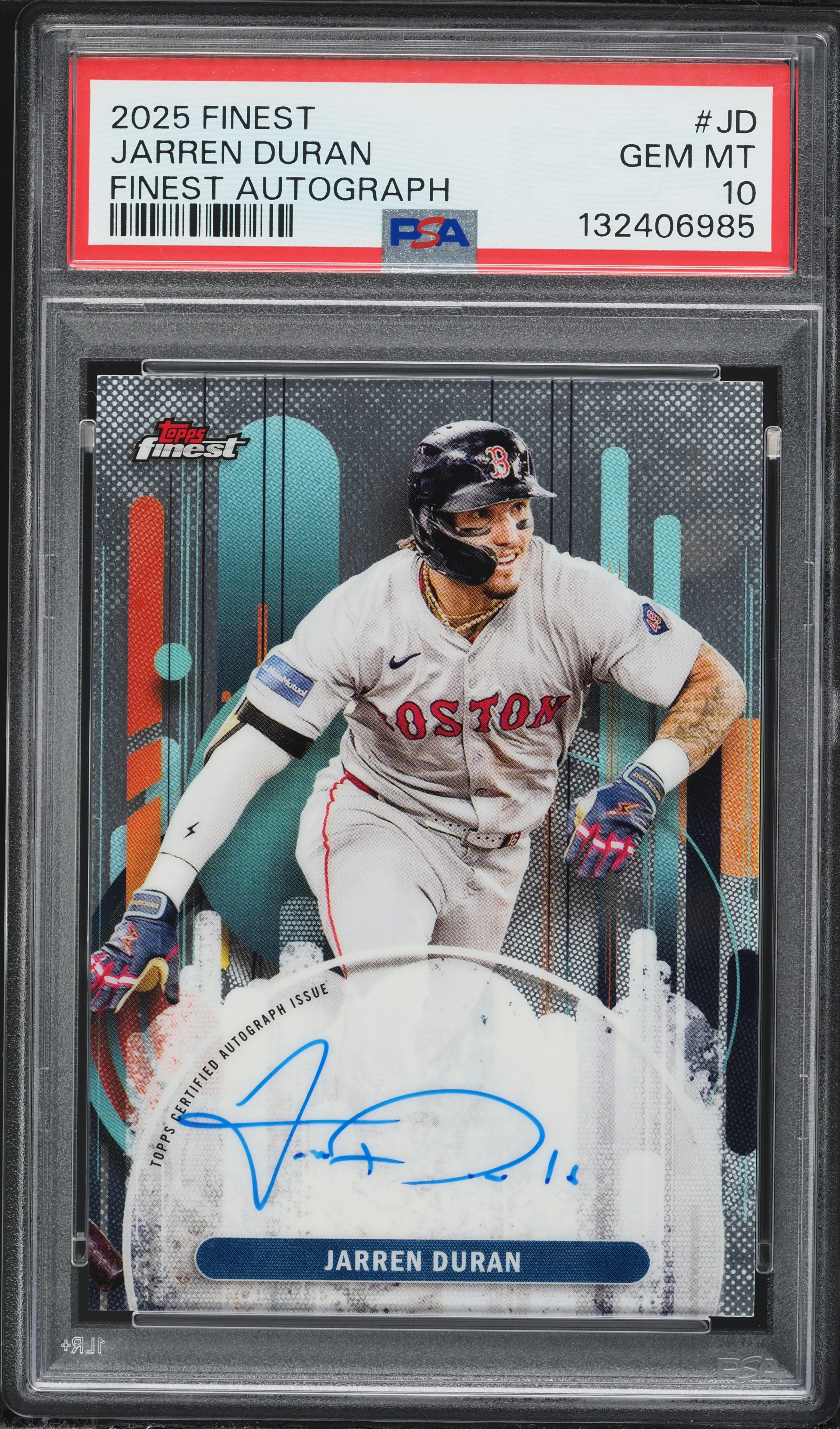 2025 Finest Jarren Duran AUTO #FA-JD PSA 10 GEM MINT on Fanatics