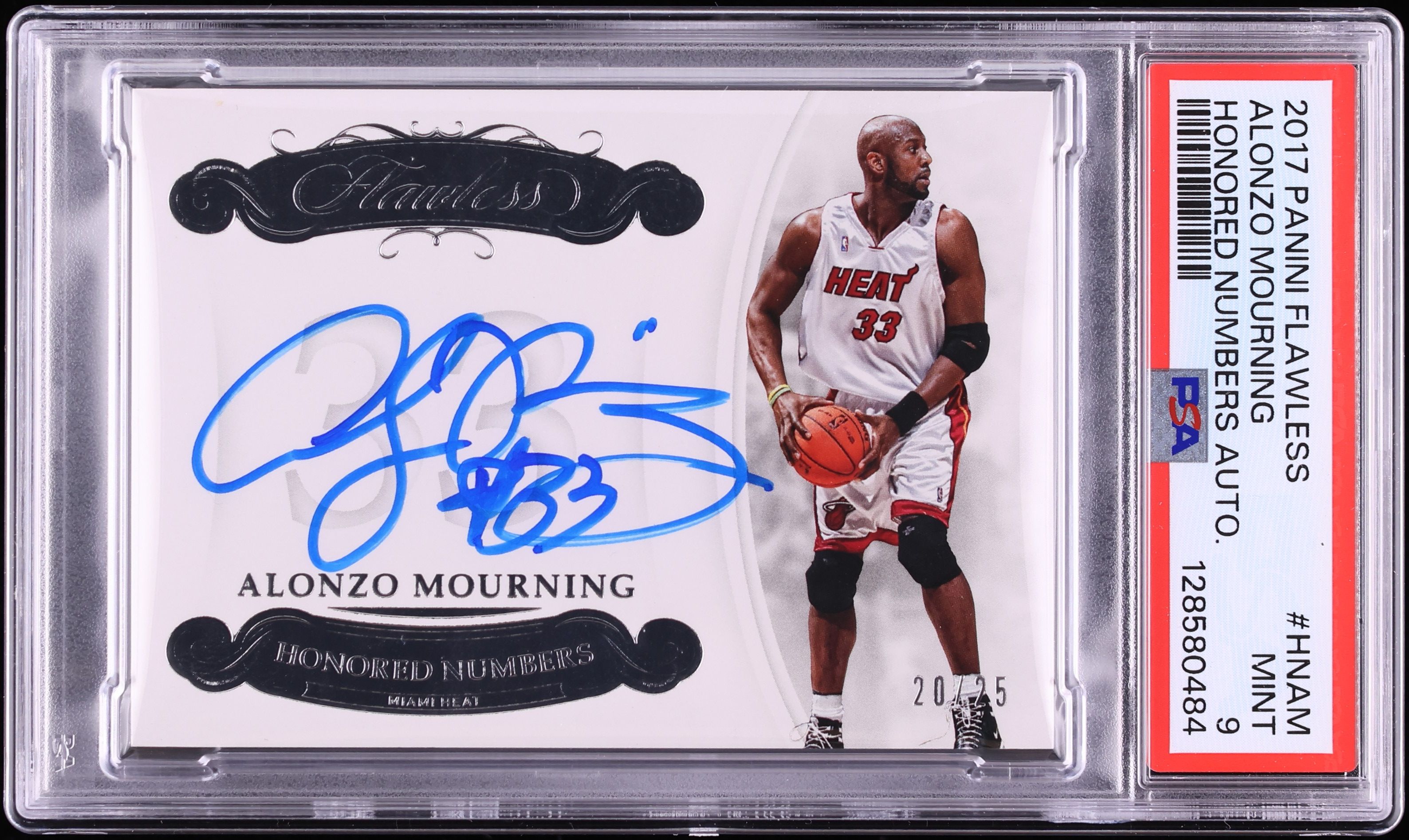 2017 Panini Flawless Honored Numbers Alonzo Mourning AUTO /25 #HN