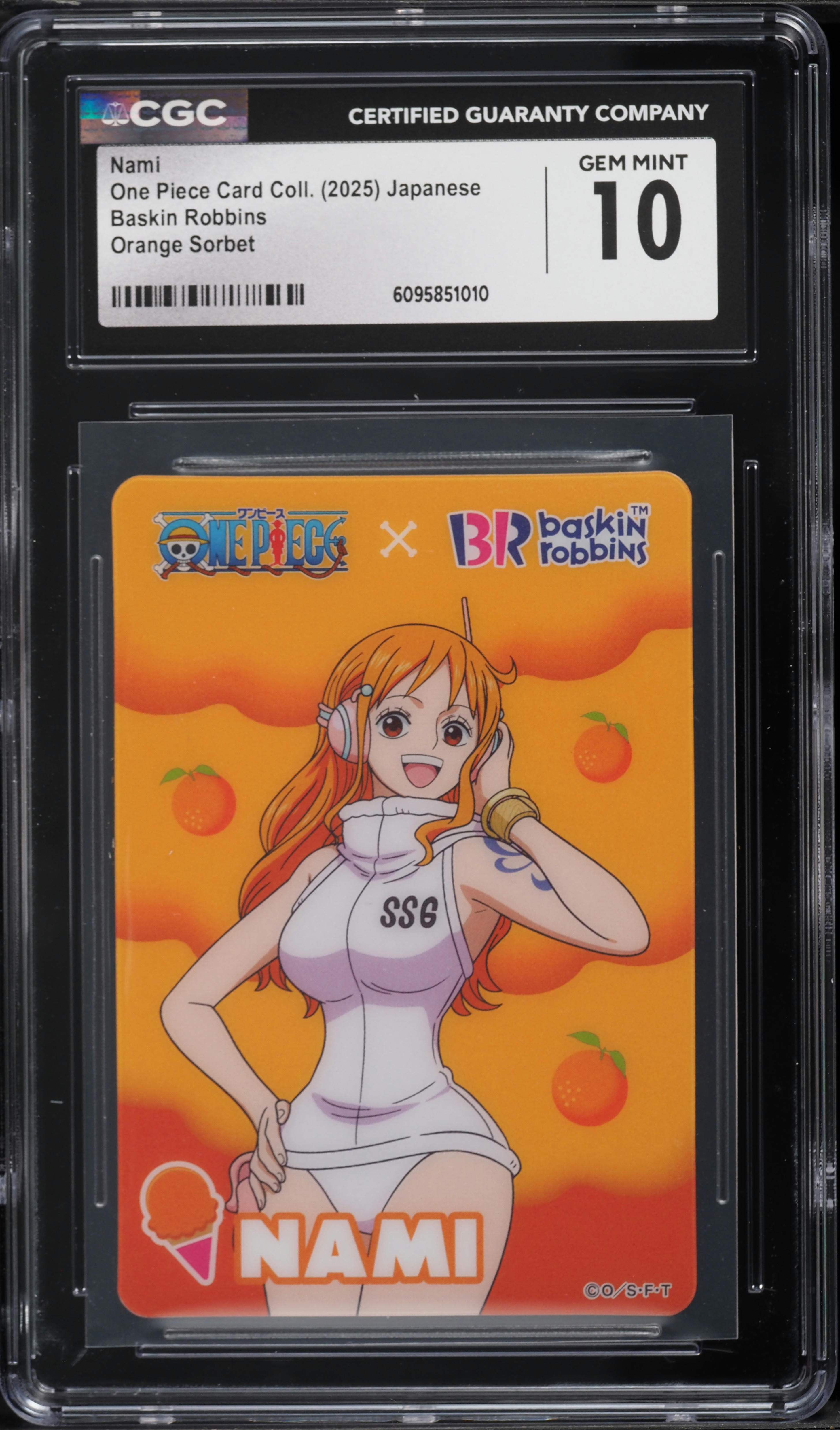 2025 One Piece Japanese Baskin Robbins Orange Sorbet Nami CGC 10