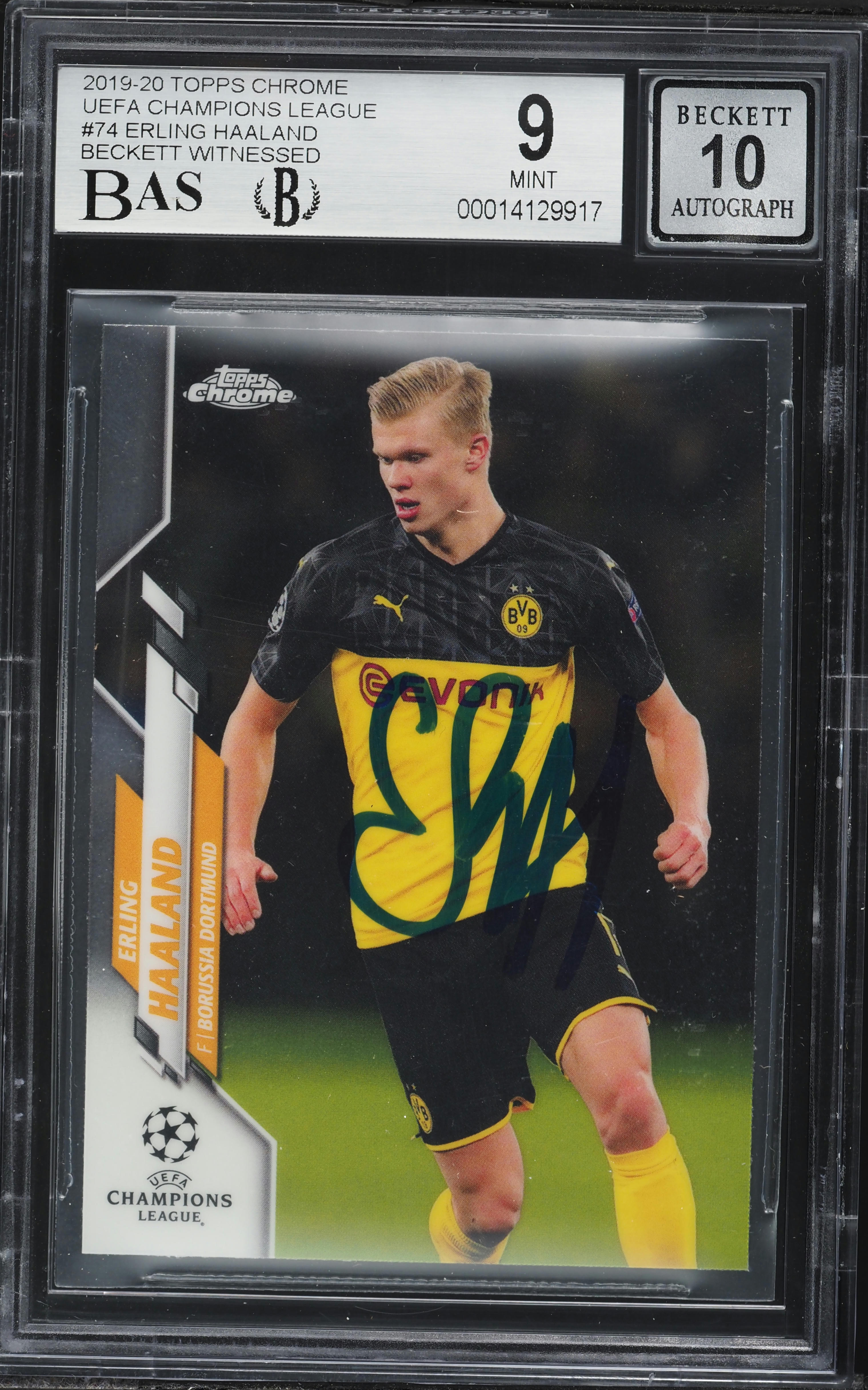 2019 Topps Chrome UEFA Champions League Erling Haaland ROOKIE AUTO