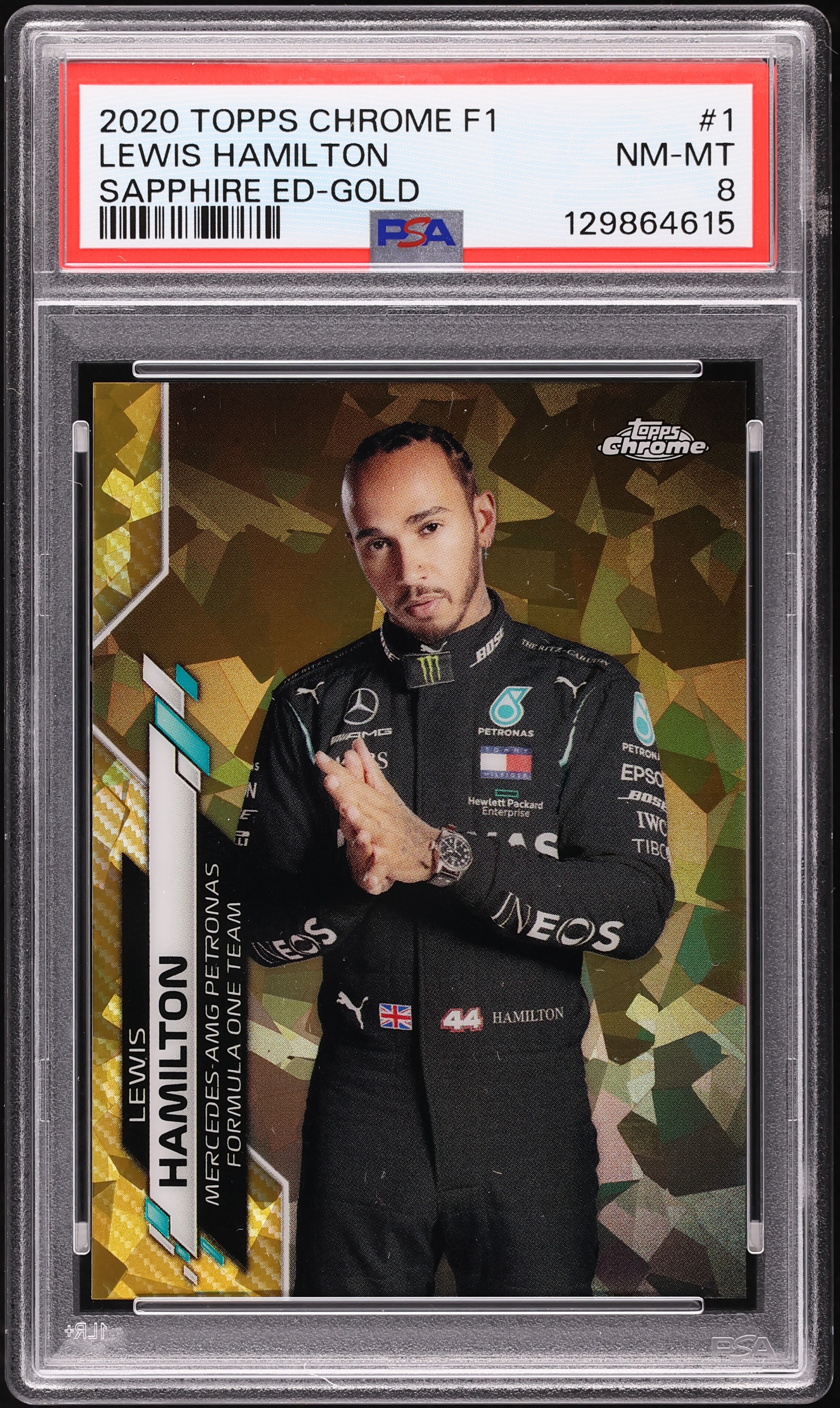 2020 Topps Chrome Formula 1 F1 Sapphire Gold Lewis Hamilton /50 #1