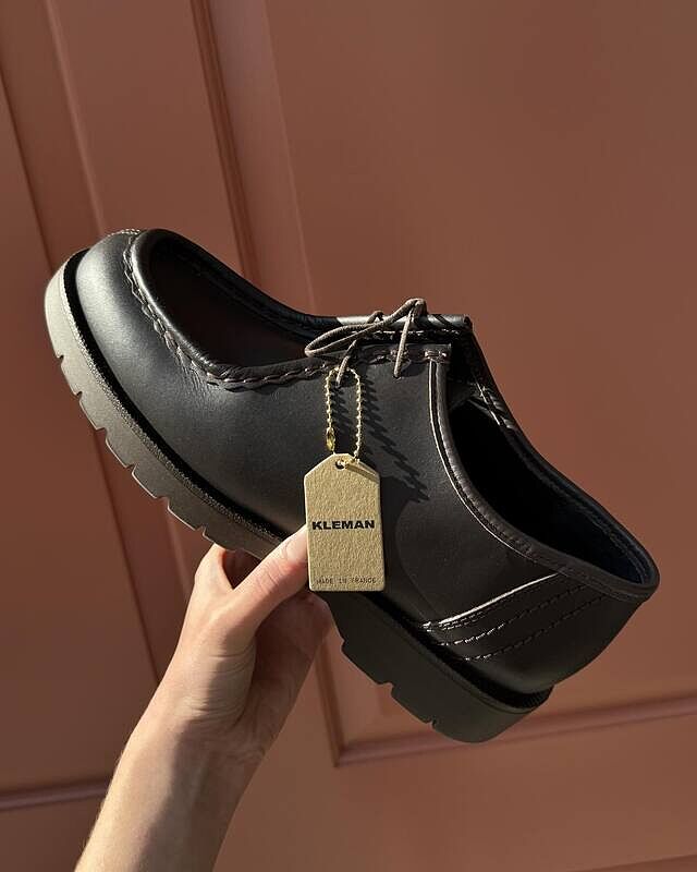 Men's Kleman Padror Shoe | Lug Sole Derby | Black | Percival Menswear