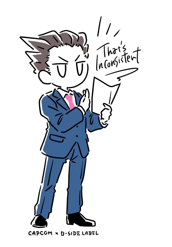 逆転裁判_CAPCOM×B-SIDEステッカー 成歩堂龍一(ラインアート) | 公式