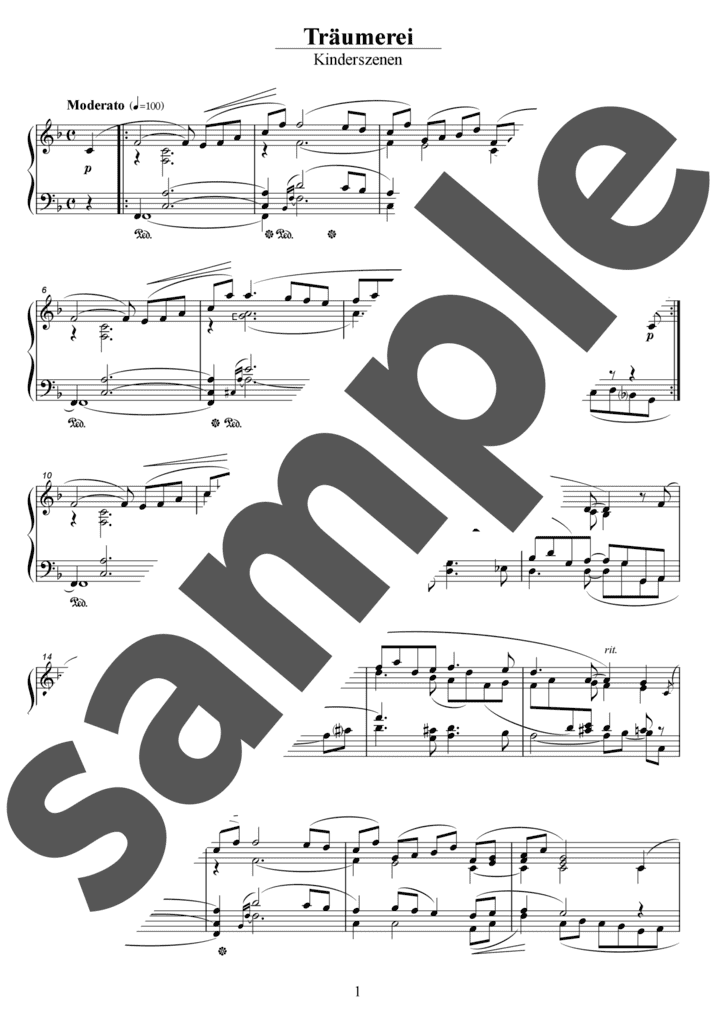 ピアノ楽譜】トロイメライ / R.Schumann（ソロ / 初中級）
