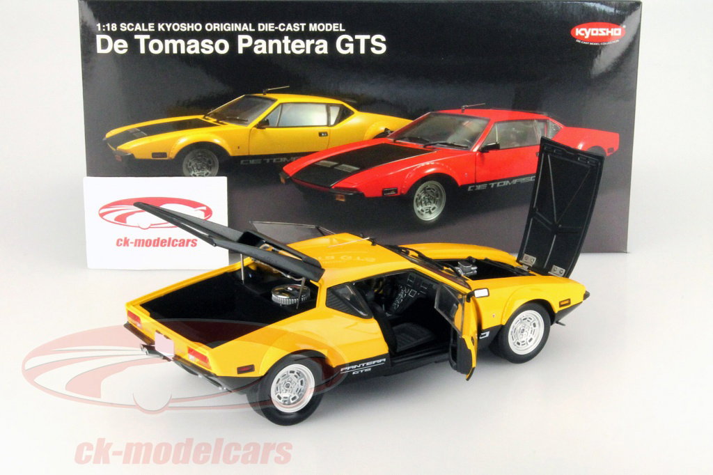 Kyosho 1:18 De Tomaso Pantera GTS yellow / black 08852Y model car