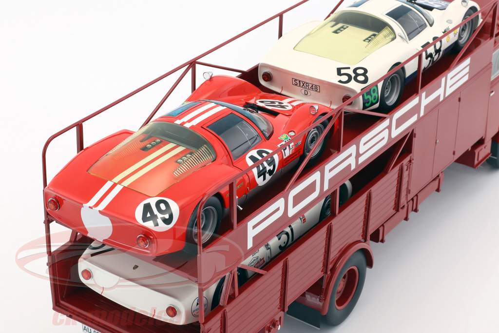 Schuco 1:18 MAN 635 Racing transporter Porsche year 1960 red