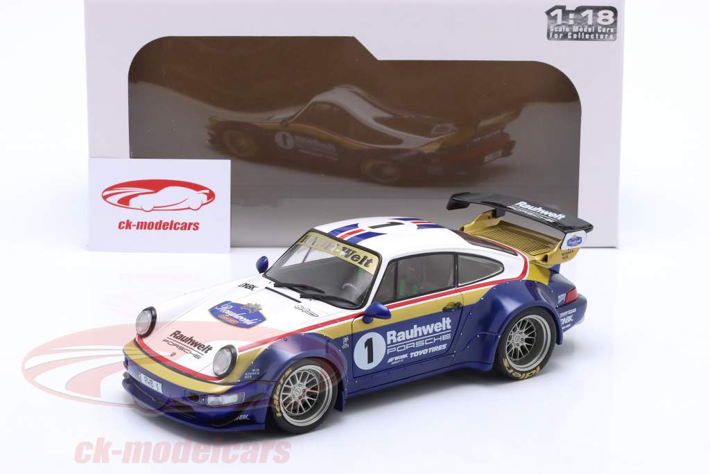 Solido 1:18 Porsche 911 (964) RWB Rauh-Welt 2022 青 / 白 / 赤 / 金