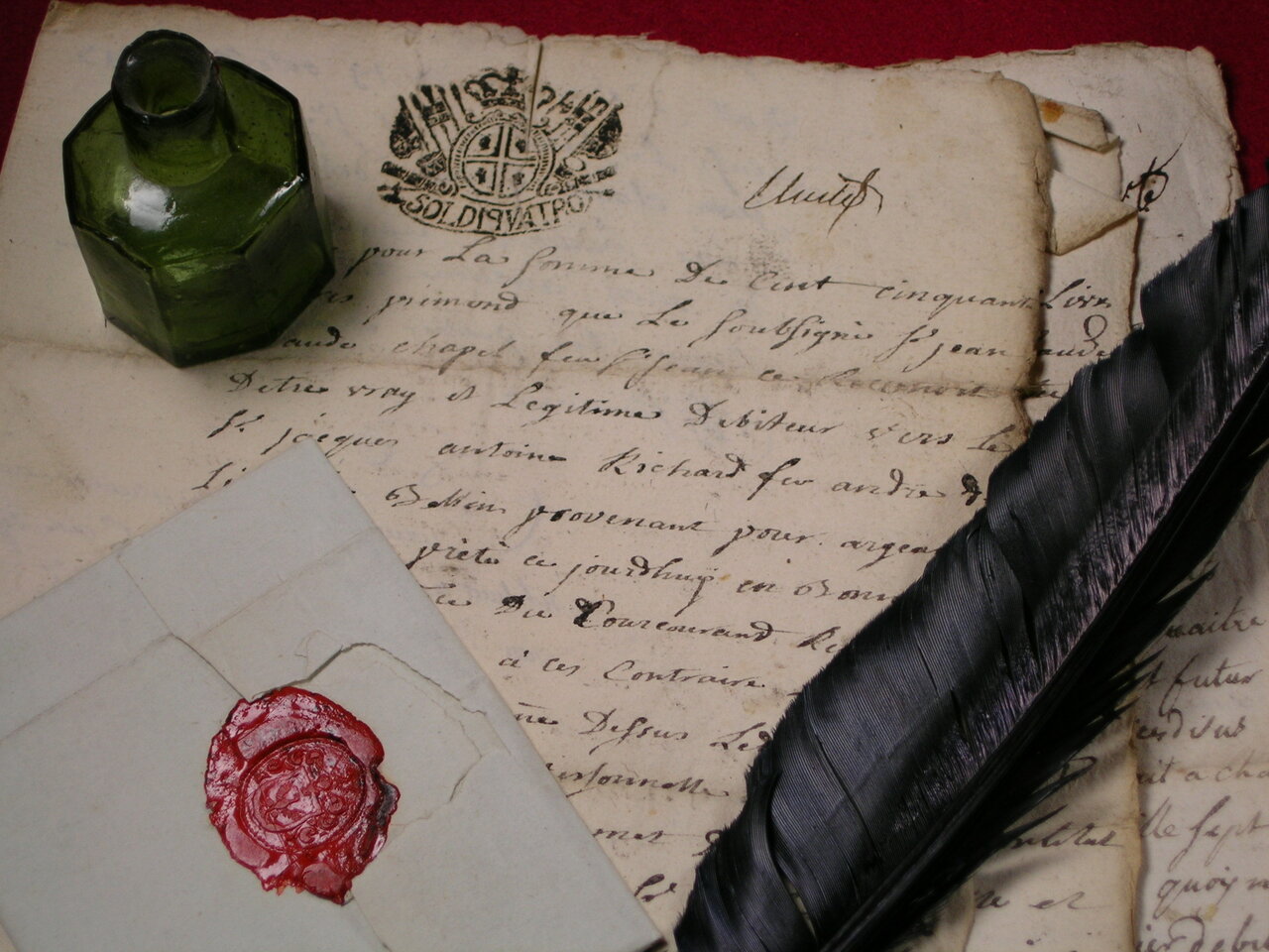 1891年 英国 アンティーク書類 蝋封付 手書き文書 英国王室印 1891年