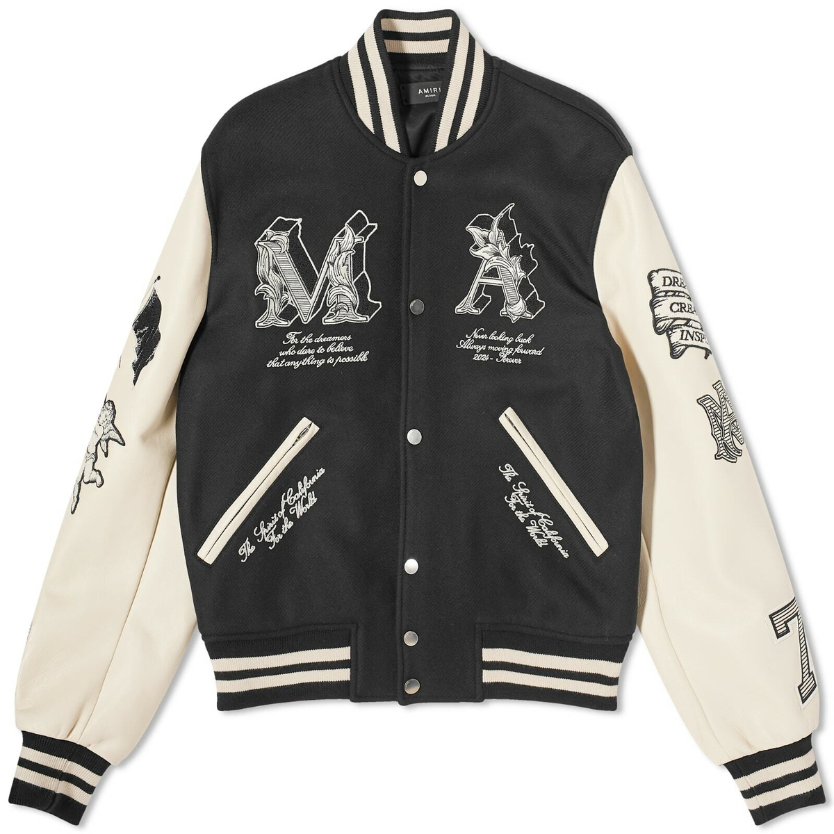 AMIRI Men's MA Angel Varsity Jacket in Black Amiri