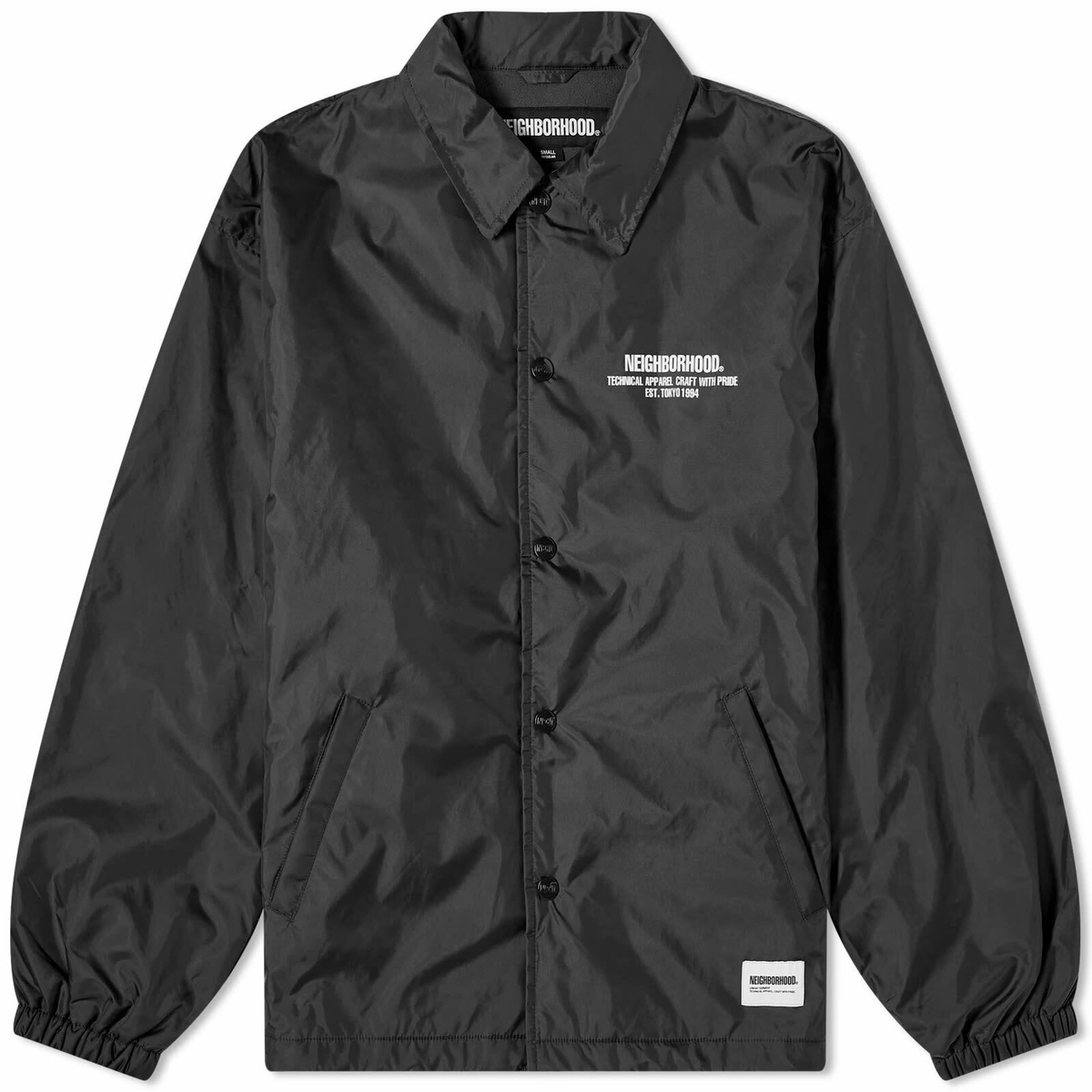 Neighborhood Men's Windbreaker Coach Jacket in Black Neighborhood