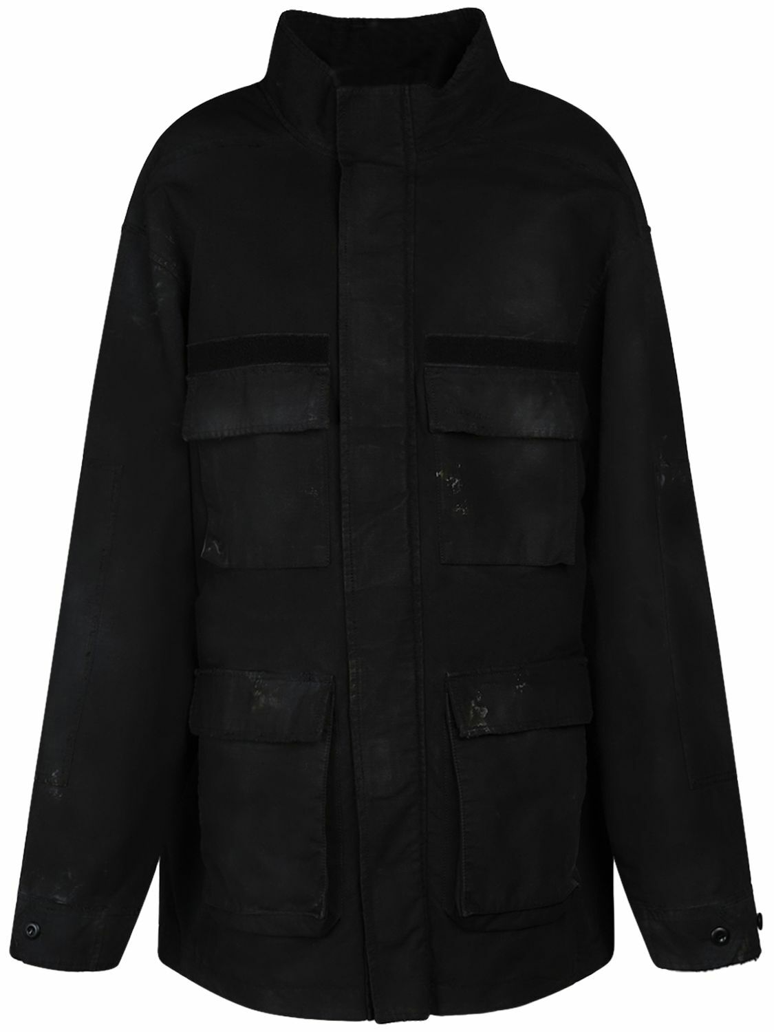 BALENCIAGA - Double Front Cotton Military Parka Balenciaga