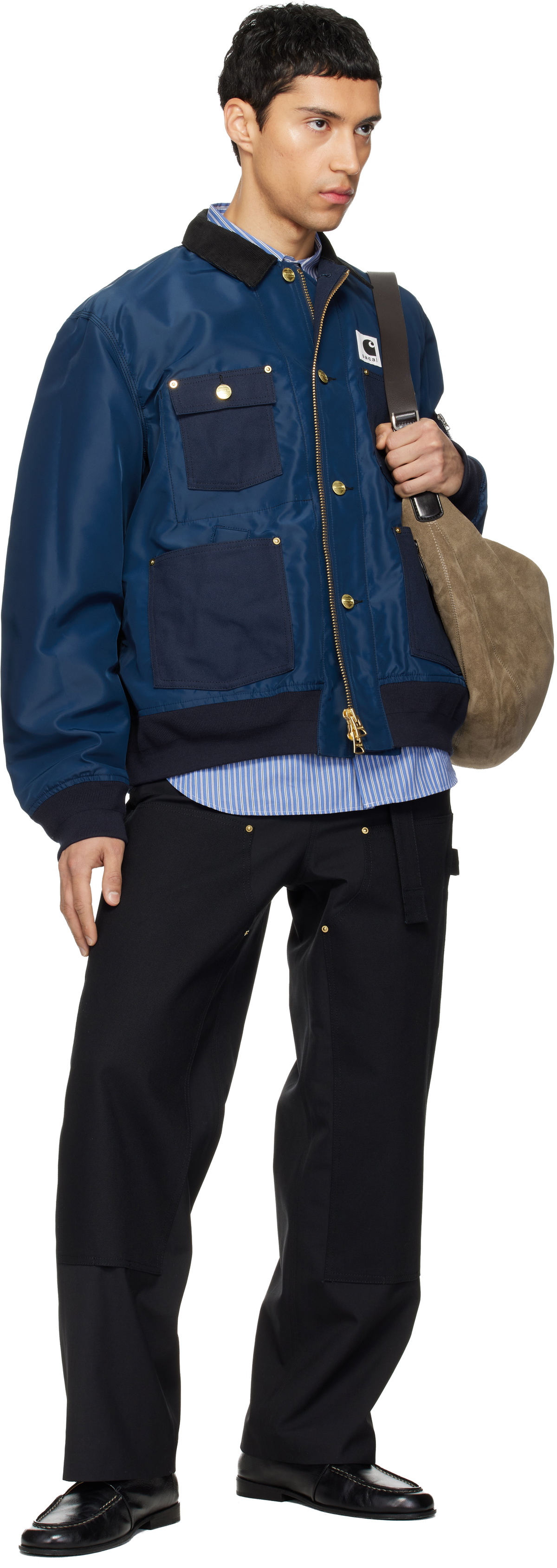 sacai Navy Carhartt WIP Edition Nylon Twill & Duck Jacket Sacai
