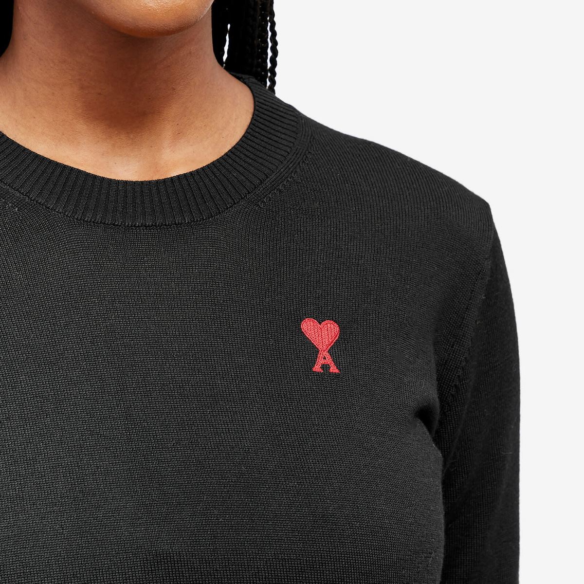 AMI Paris Women's AMI Small ACD Knit Sweater in Black AMI