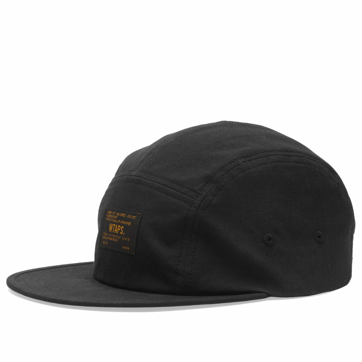 WTAPS Men's T-5 03 Ripstop 5 Panel Cap in Black WTAPS
