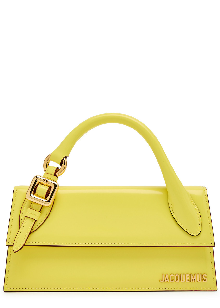 Jacquemus Le Chiquito Long Boucle Leather top Handle bag - Yellow