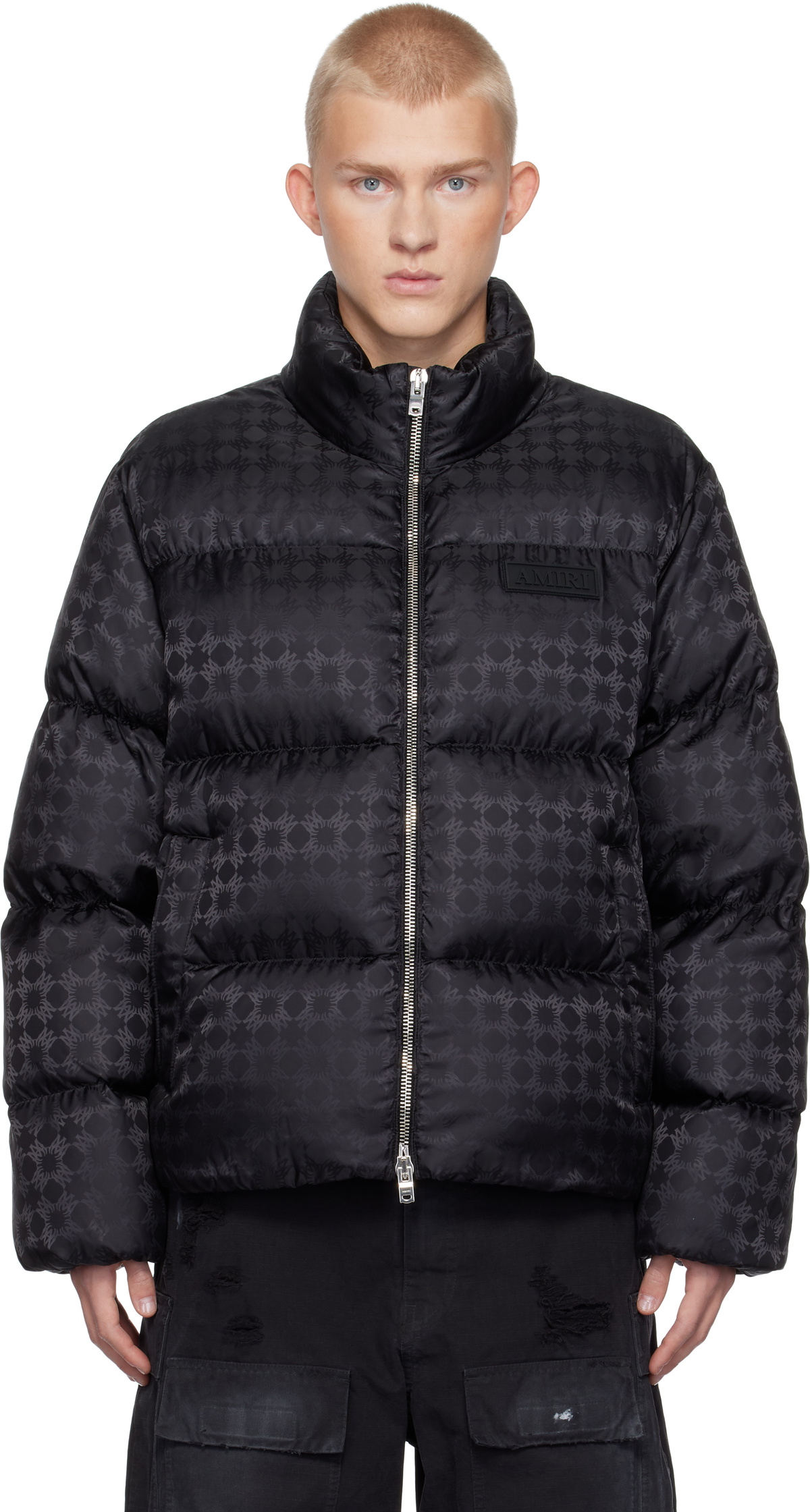 AMIRI Black MA Quad Jacquard Down Jacket Amiri