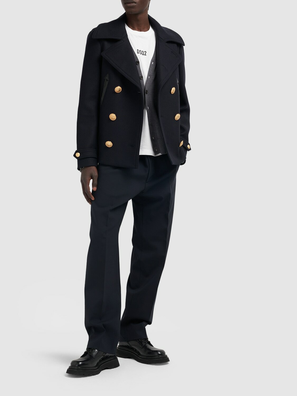 DSQUARED2 - Sailor Wool Blend Peacoat Dsquared2