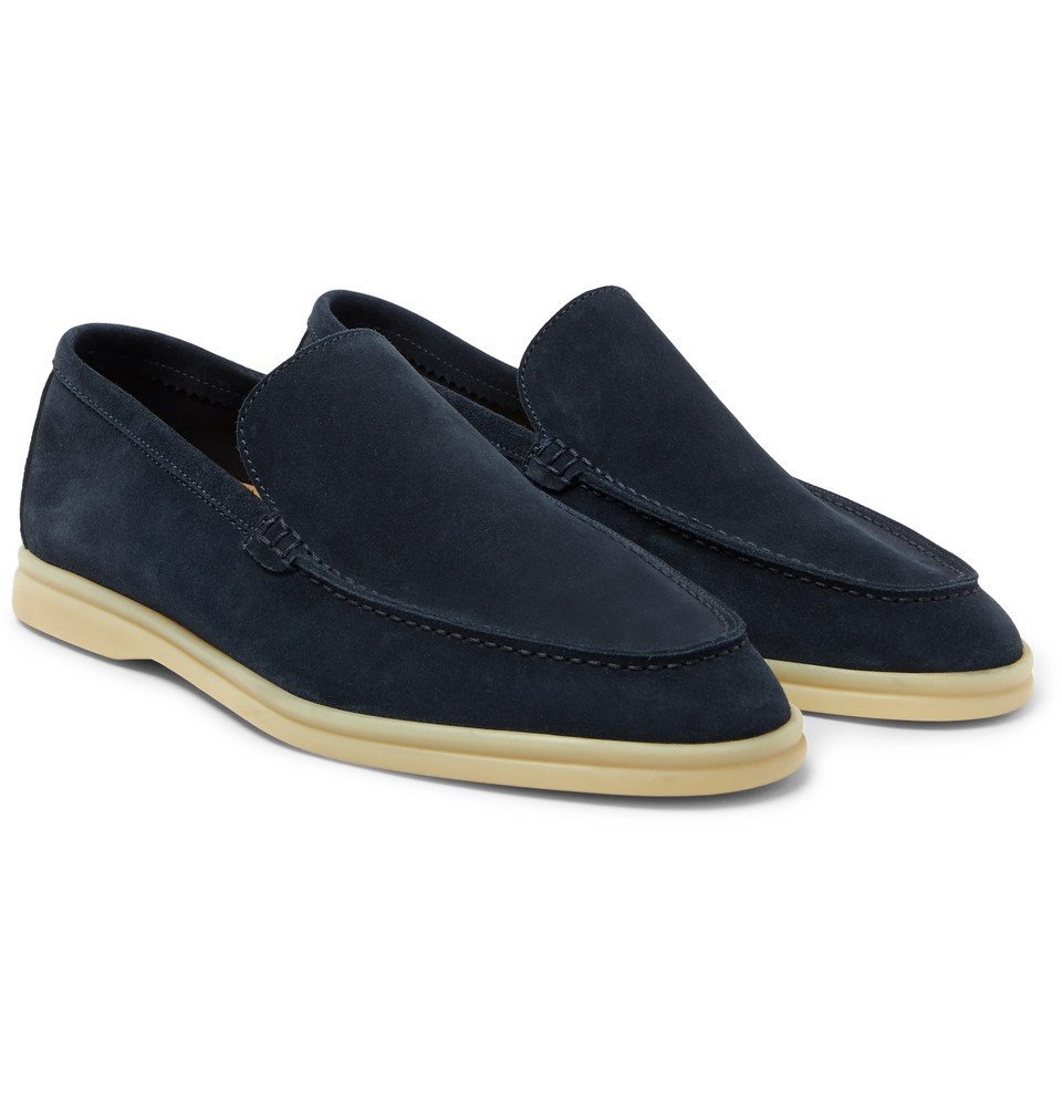 Loro Piana - Summer Walk Suede Loafers - Men - Navy Loro Piana