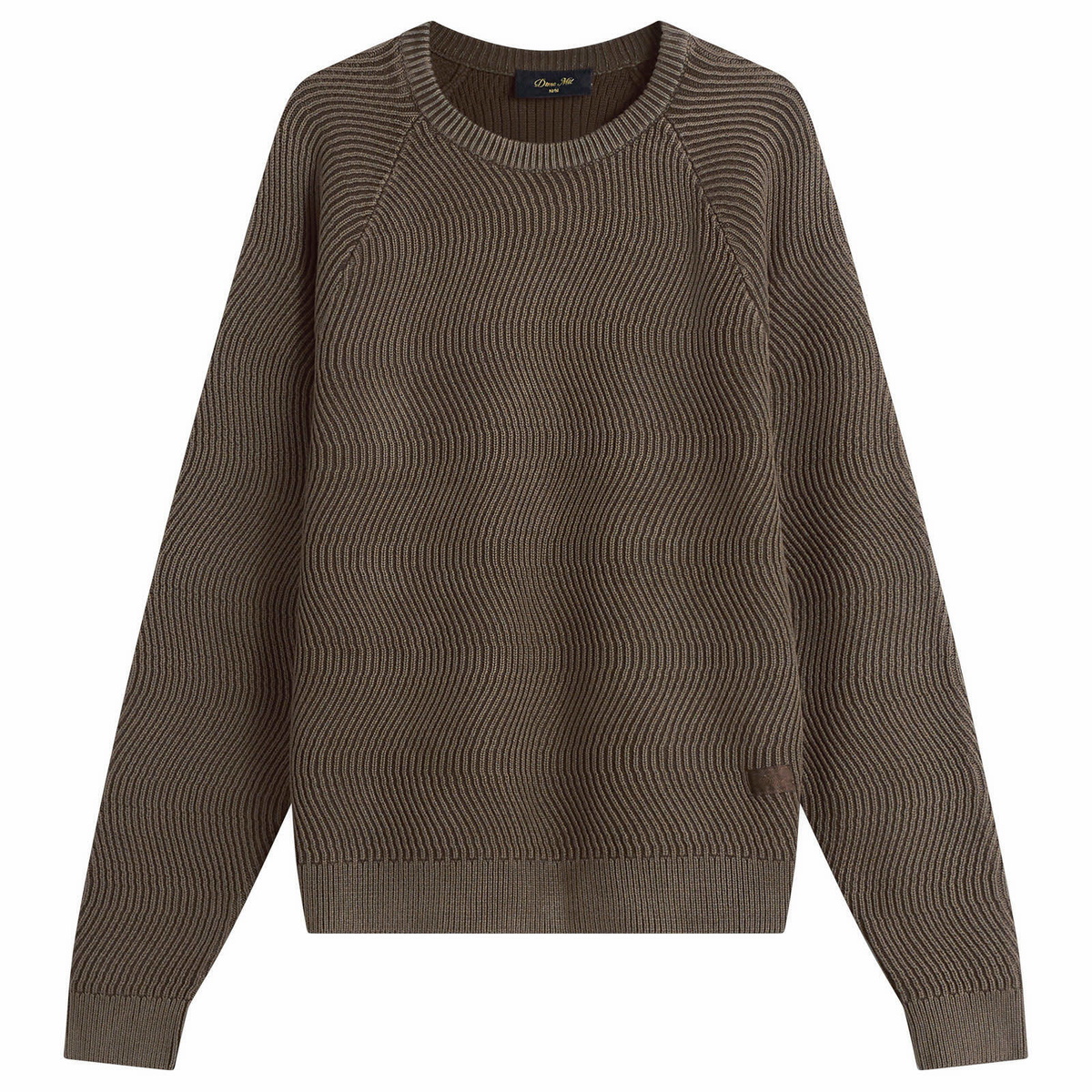 Dime Men's Wave Cable Knit Jumper in Chocolate Dime