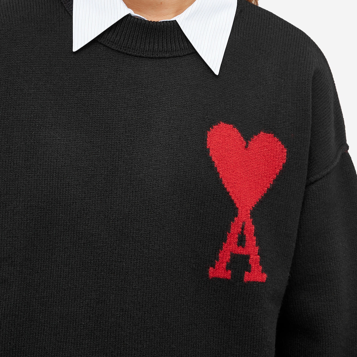 AMI Paris AMI ADC Crew Knit Sweater in Black AMI