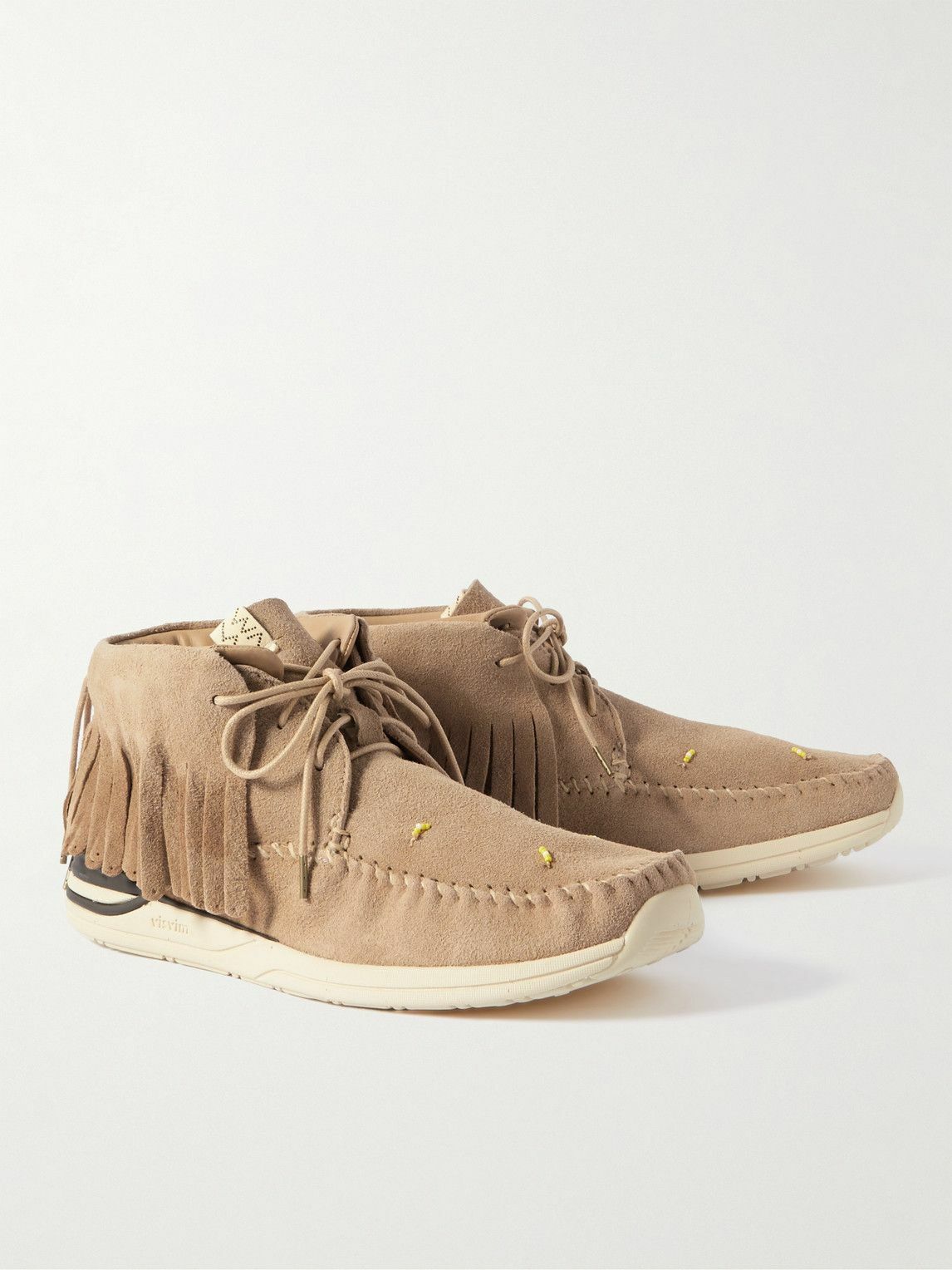 Visvim - Shaman-Folk Bead-Embellished Fringed Suede Desert Boots