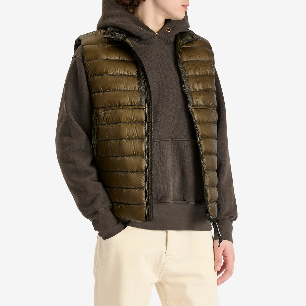 C.P. Company Men's D.D. Shell Lens Down Vest in Ivy Green C.P. Company