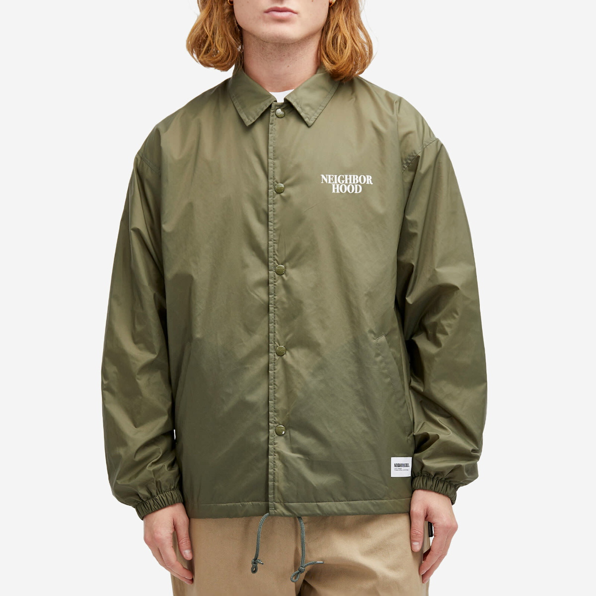 Neighborhood Men's Windbreaker Jacket-1 in Olive Drab Neighborhood
