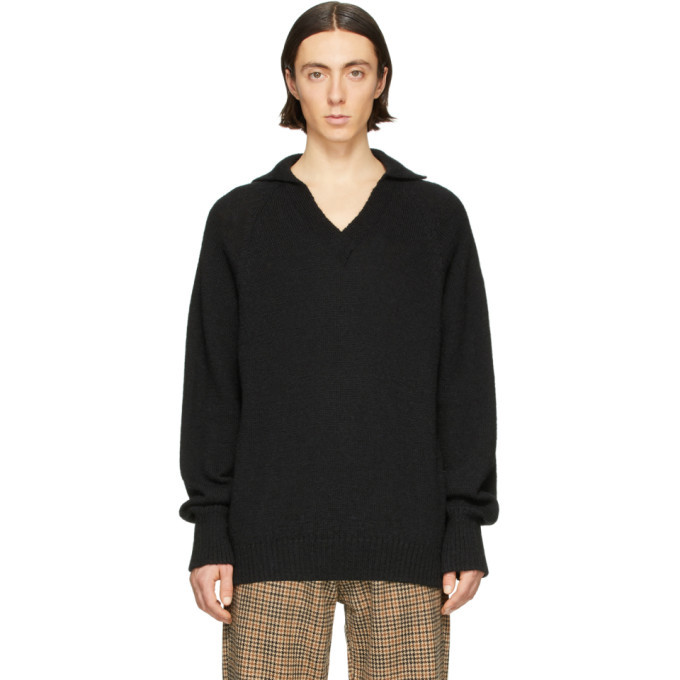 Our Legacy Black Big Knit Coarse Hoodie Our Legacy