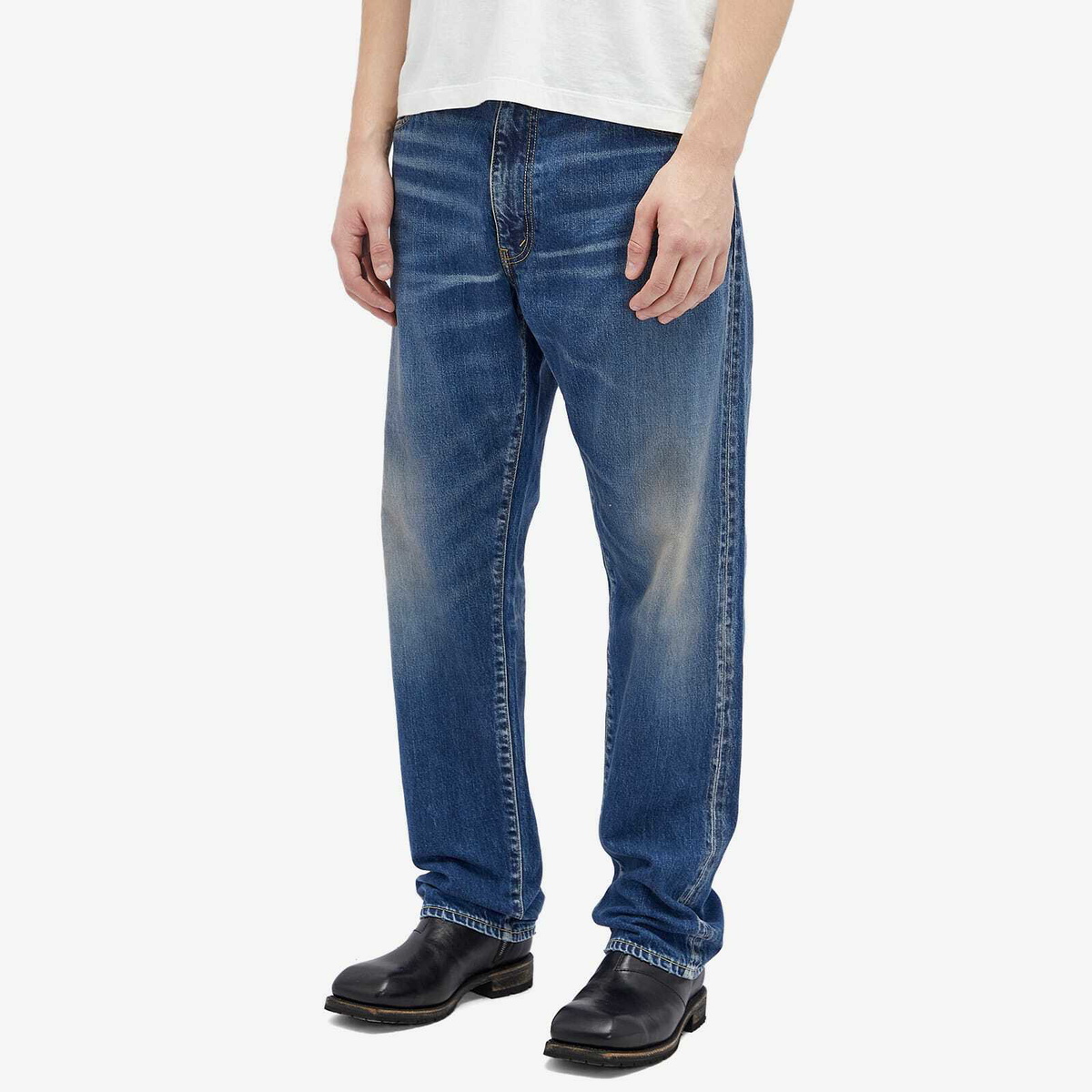 Visvim Men's Social Sculpture 05 Damaged-42 Jeans in Blue Visvim