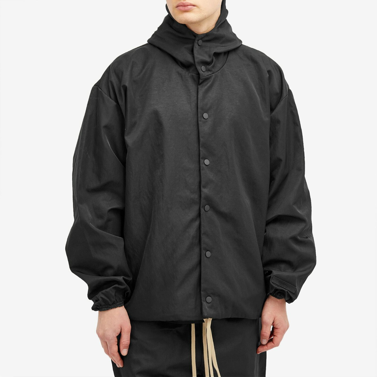 Fear of God ESSENTIALS Men's Textured Nylon Hooded Coach Jacket in