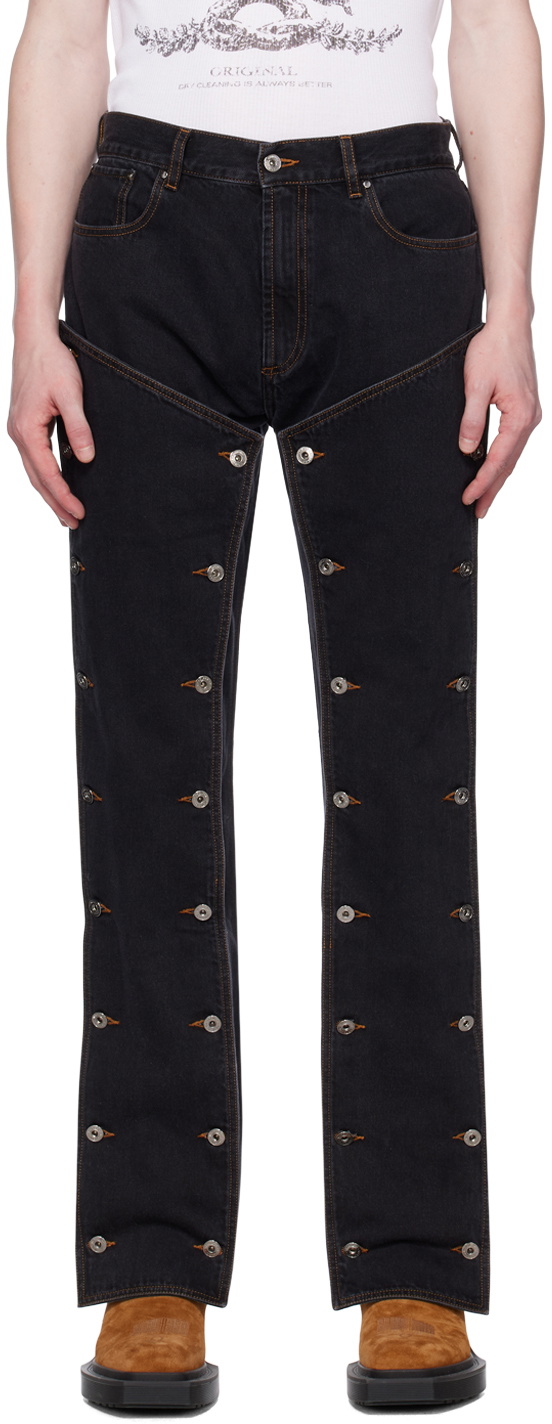 Y/Project Black Button Panel Jeans Y/Project
