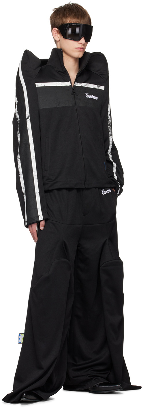 ANONYMOUS CLUB Black Padded Shoulder Track Jacket