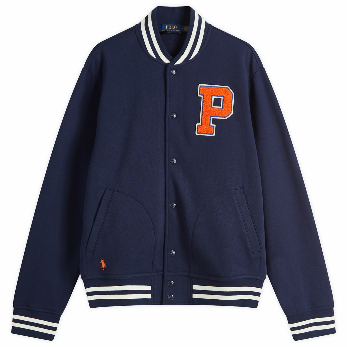Polo Ralph Lauren Men's Fleece Baseball Jacket in Cruise Navy Polo