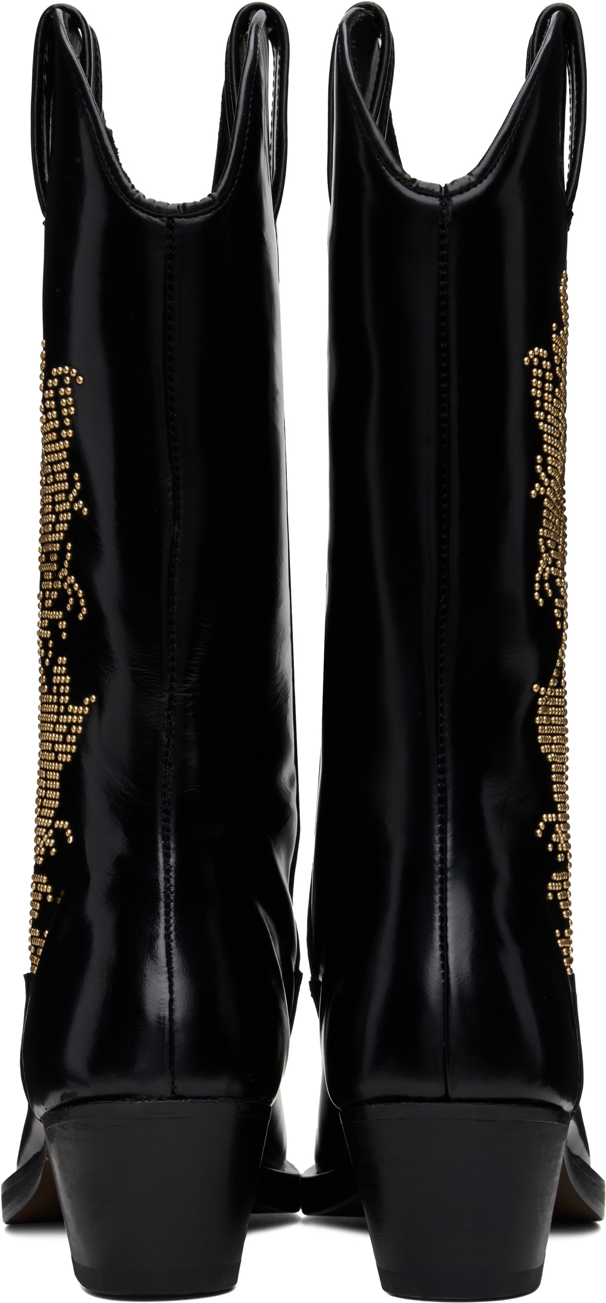 Ernest W. Baker Black Rose Studded High Western Boots Ernest W. Baker