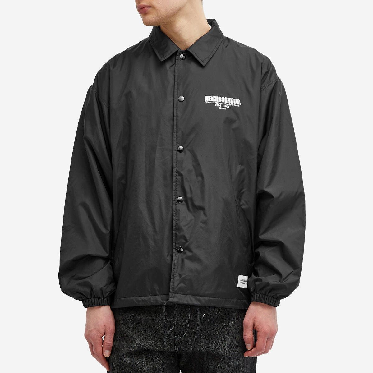 Neighborhood Men's Windbreaker Coach Jacket in Black Neighborhood