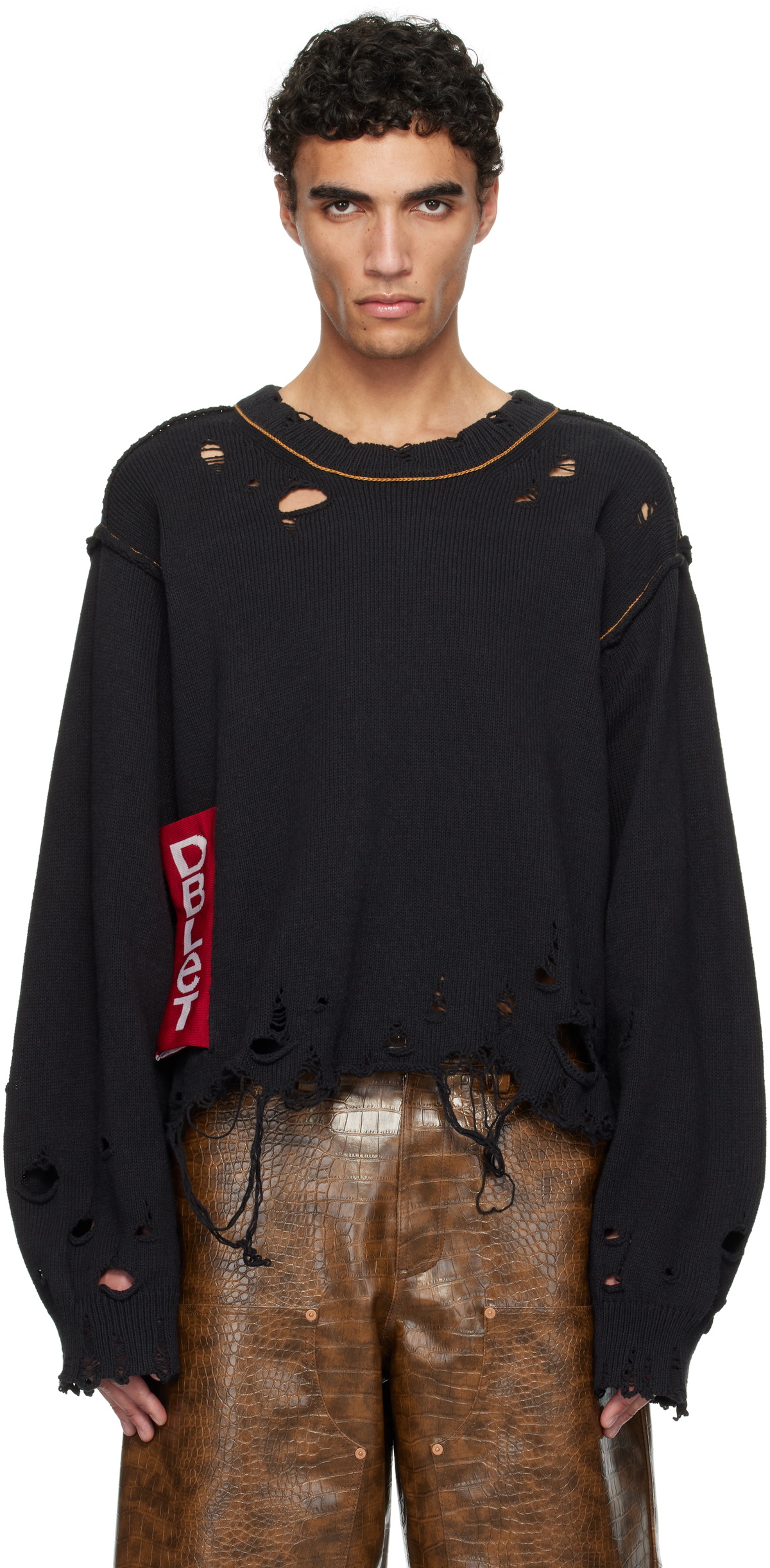 Doublet Black Hidden Message Sweater Doublet