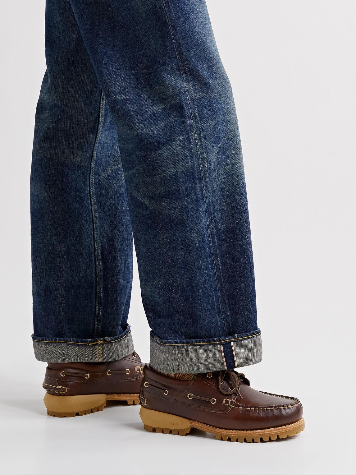 Visvim - Wallace Deck-Folk Leather Boat Shoes - Brown Visvim