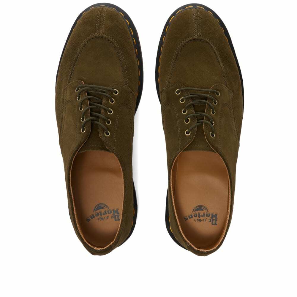 Dr. Martens Men's 2046 5-Eye Shoe in Olive Repello Calf Suede Dr