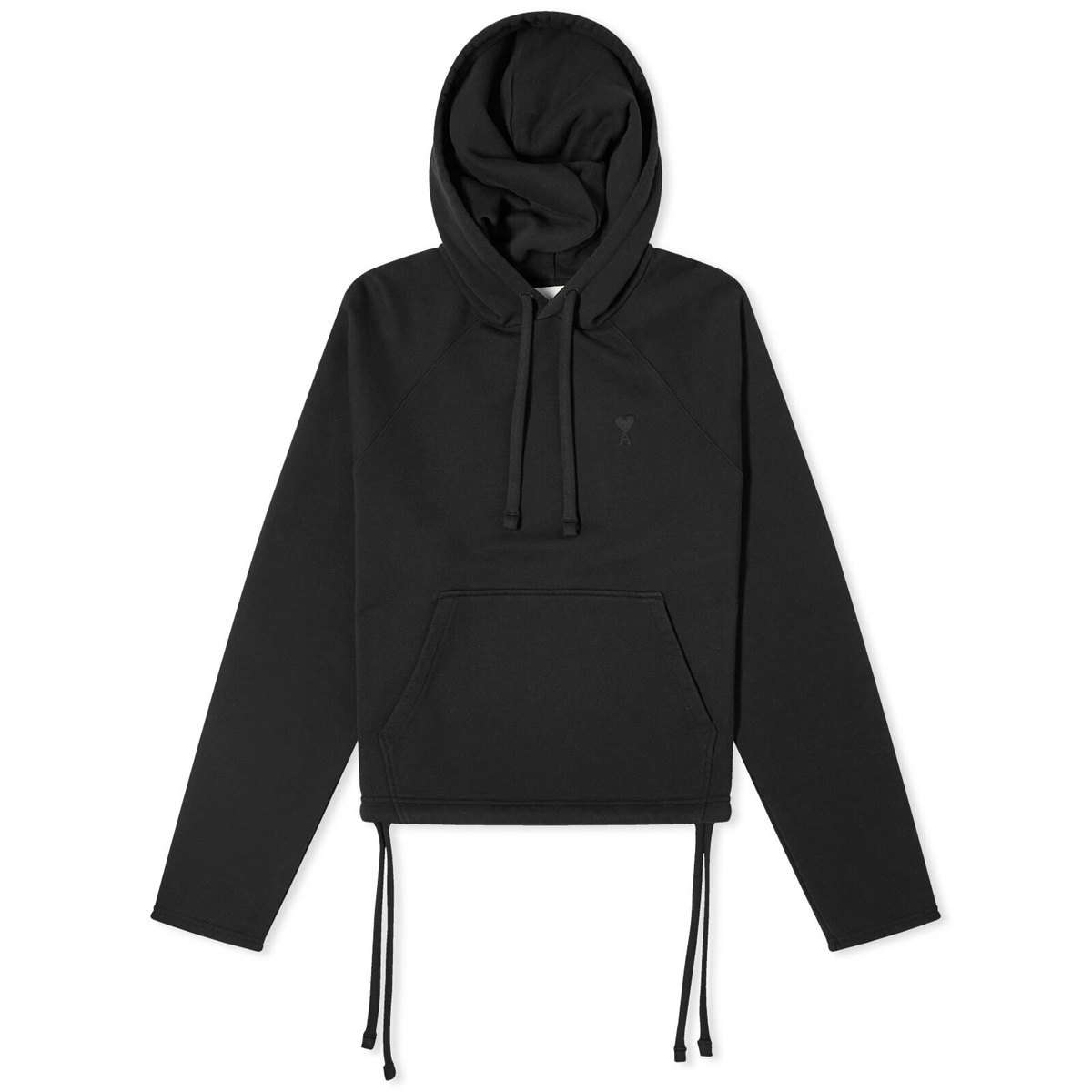 AMI Paris Women's Tonal ADC Cropped Hoodie in Black AMI