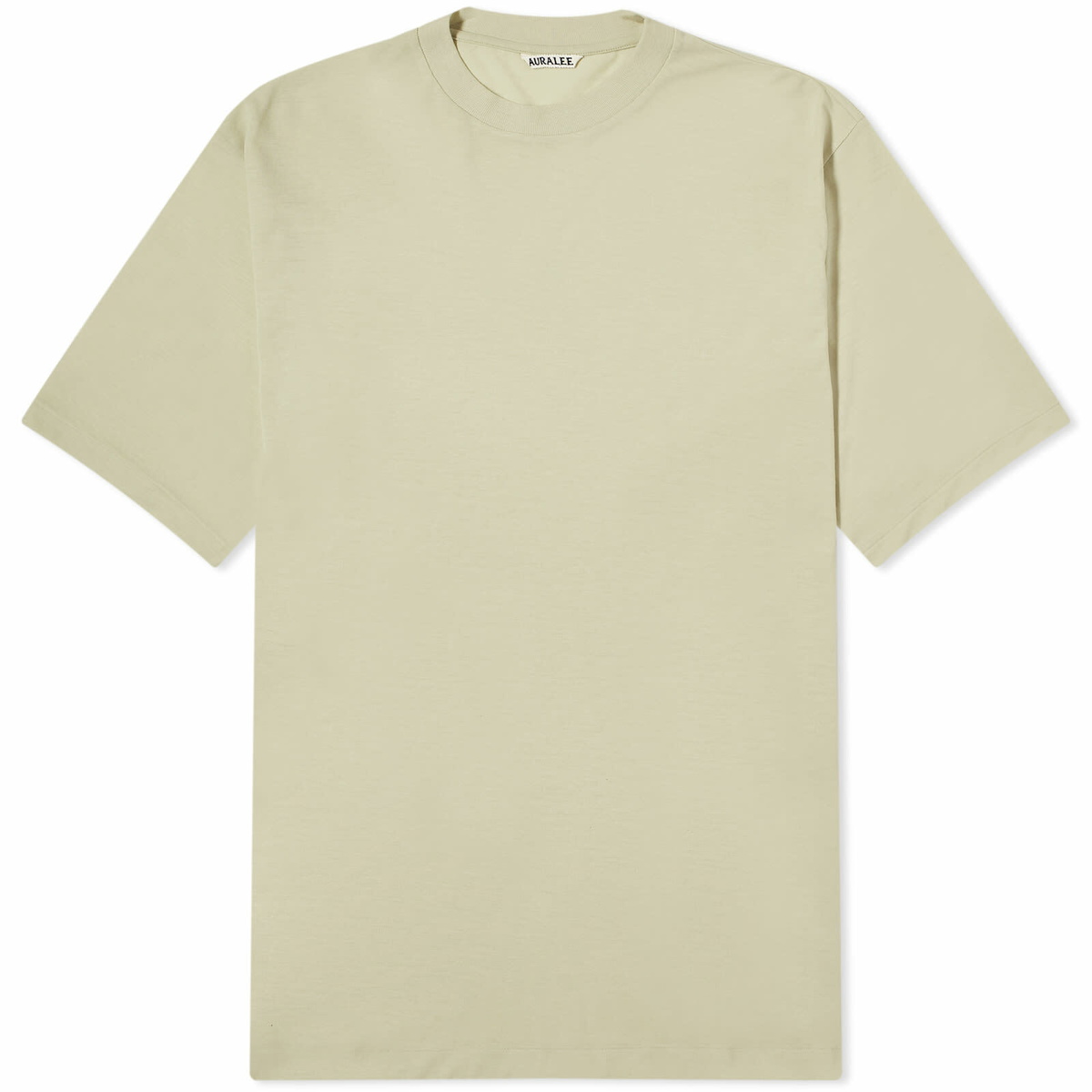 Auralee Men's Super Soft Wool Jersey T-Shirt in Light Green Auralee