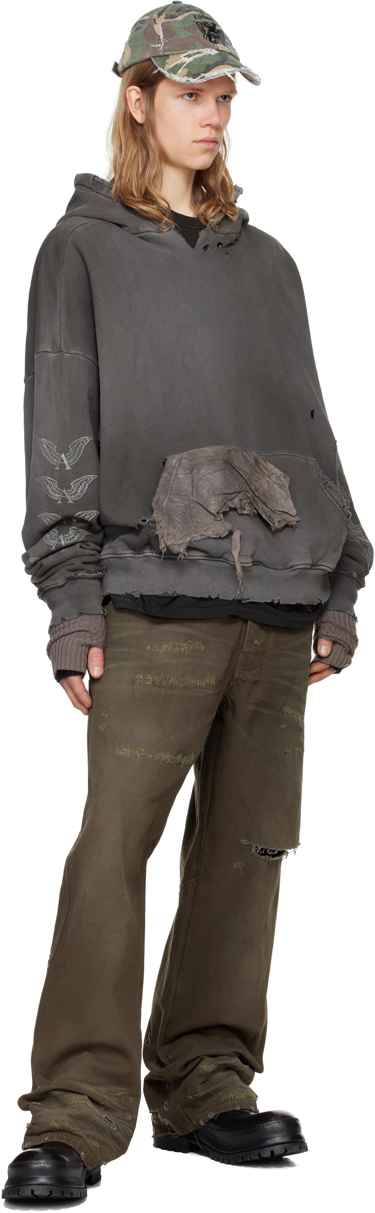 Alexander Digenova Khaki Underground Repair Jeans Alexander Digenova