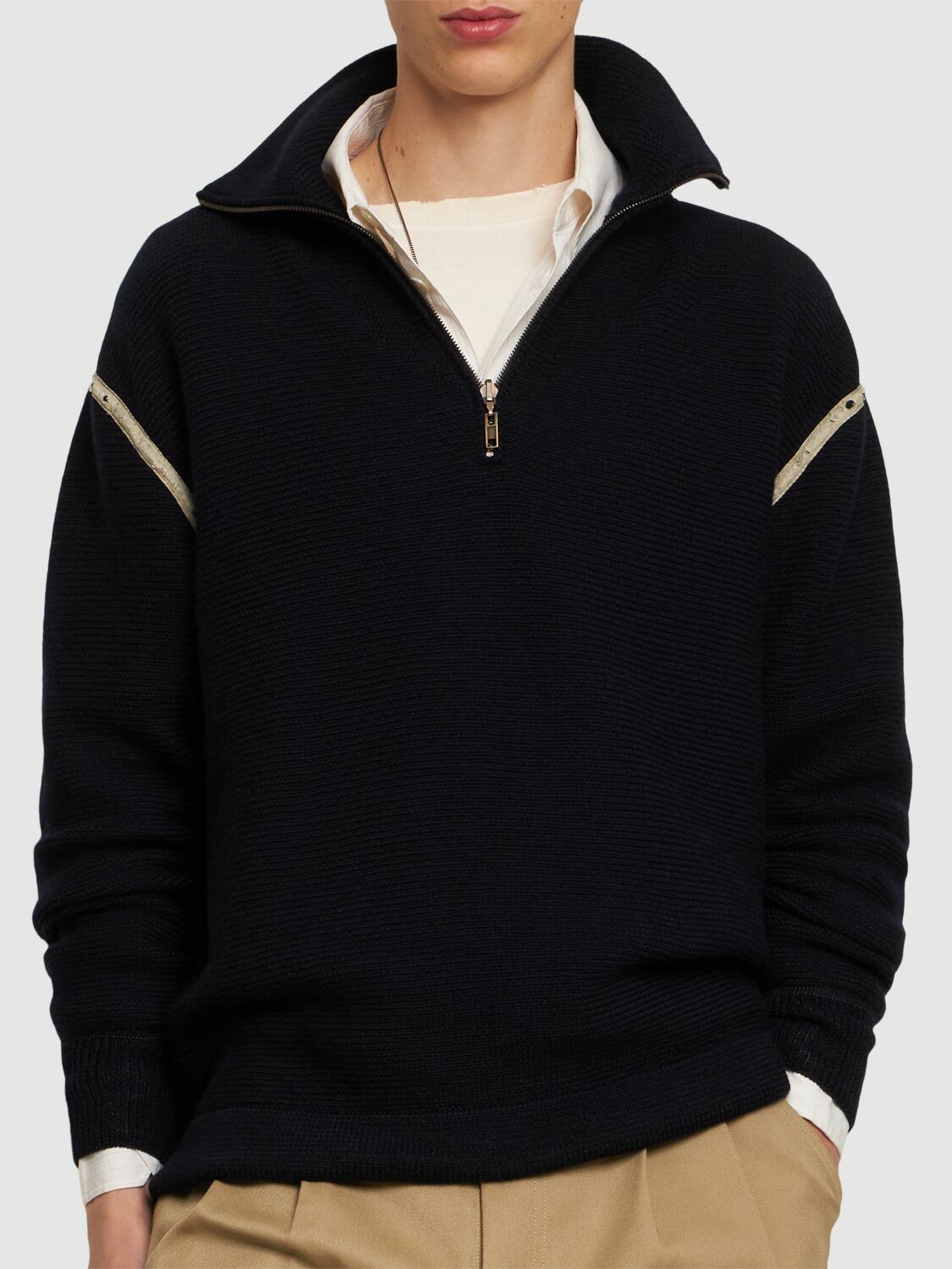 MAISON MARGIELA Reversible Half-zip Wool Knit Sweater Maison Margiela