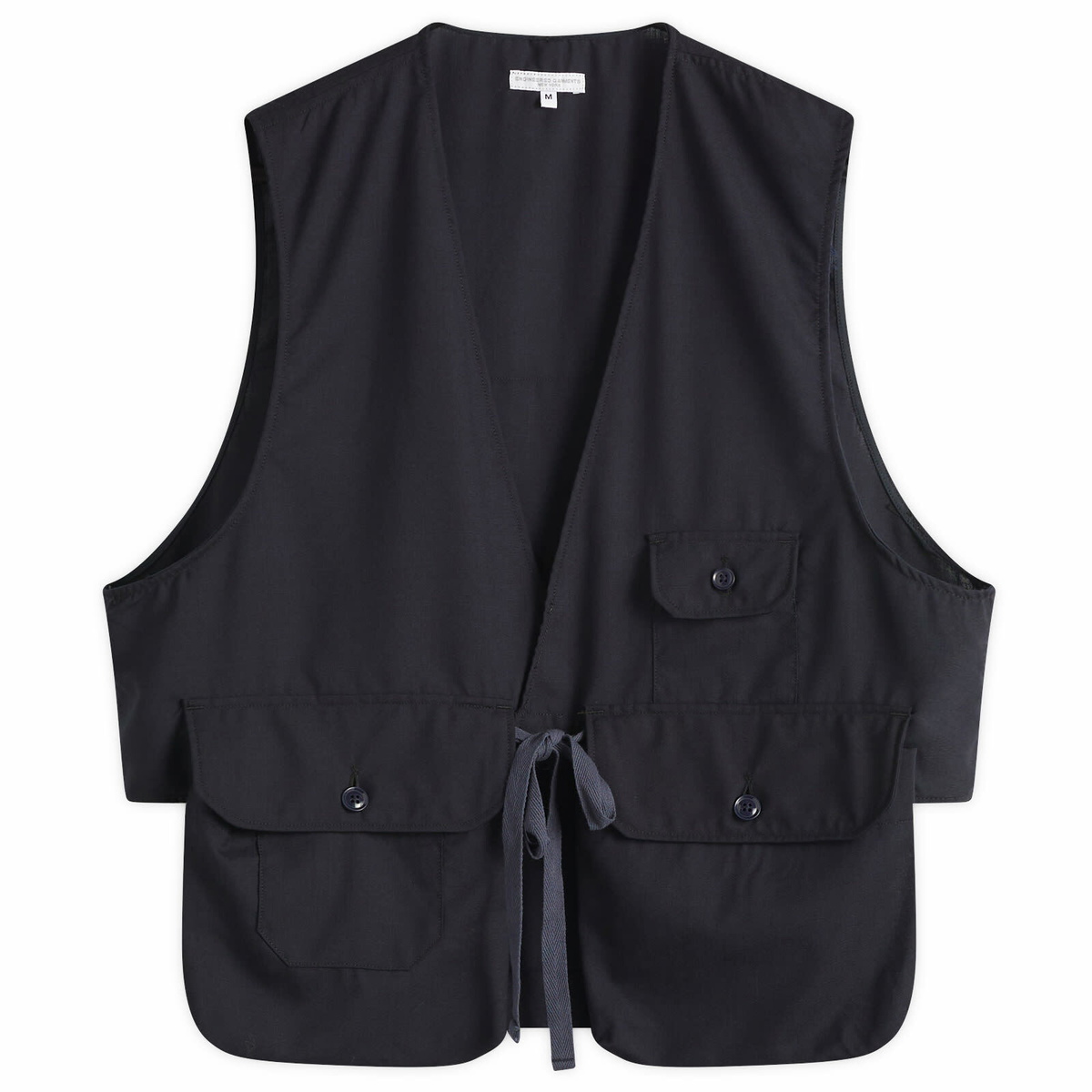 Engineered Garments Men's Fowl Vest in Dark Navy Tropical Wool