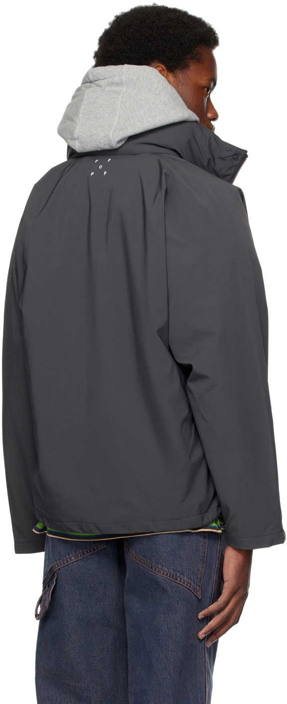 Pop Trading Company Gray Shell Jacket Pop Trading Company