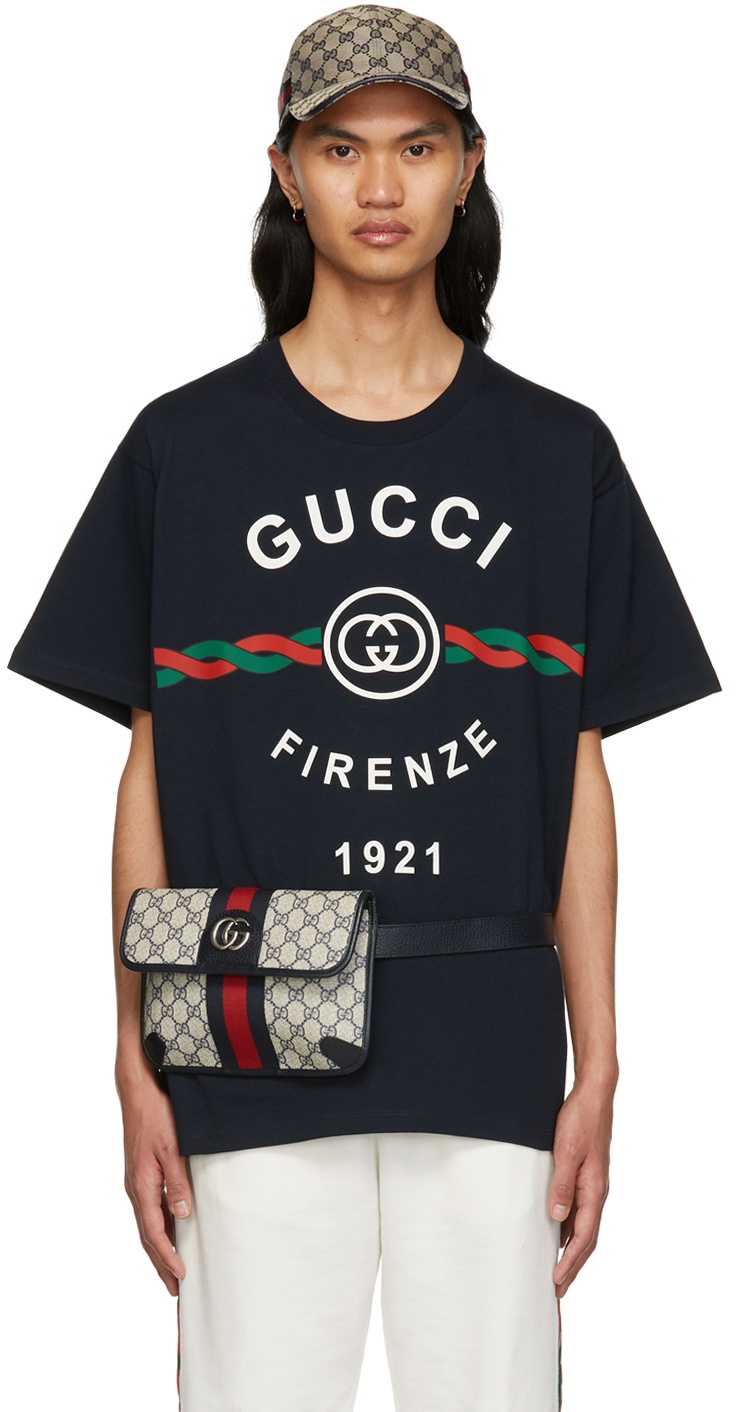 Gucci Navy 'Gucci Firenze 1921' T-Shirt Gucci