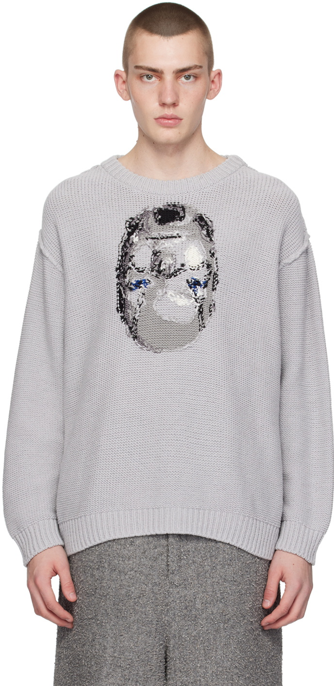 Doublet Gray Jacquard Sweater Doublet