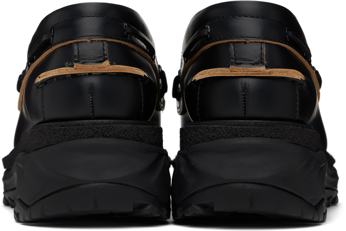 sacai Black Leather Boat Shoes Sacai