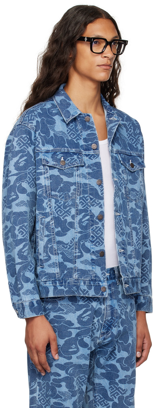 BAPE Blue Asia Camo Denim Jacket A Bathing Ape
