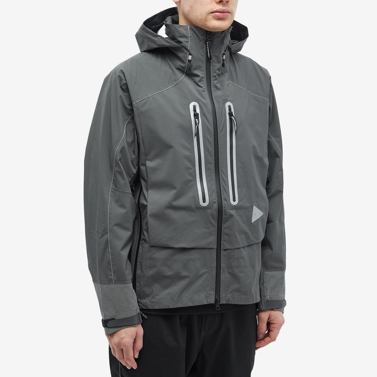 And Wander Men's Pertex Shield Rain Jacket in Dark Grey and Wander