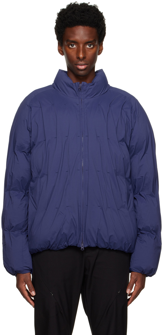 POST ARCHIVE FACTION (PAF) Blue Bartack Down Jacket Post Archive